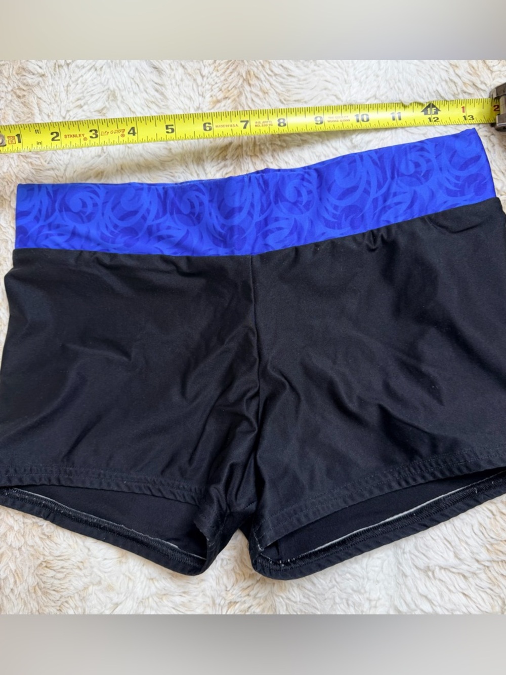 Cali All Stars Varsity Black Shorts with Blue Trim